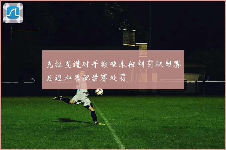 克拉克遭对手锁喉未被判罚联盟赛后追加恶犯禁赛处罚